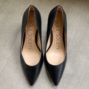 Sole Society Black Leather Heels